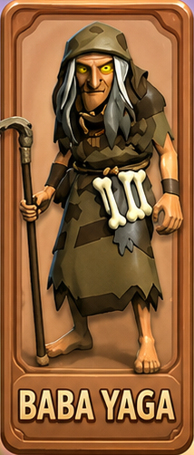 Baba Yaga — legendary hero card in Battle of Plans